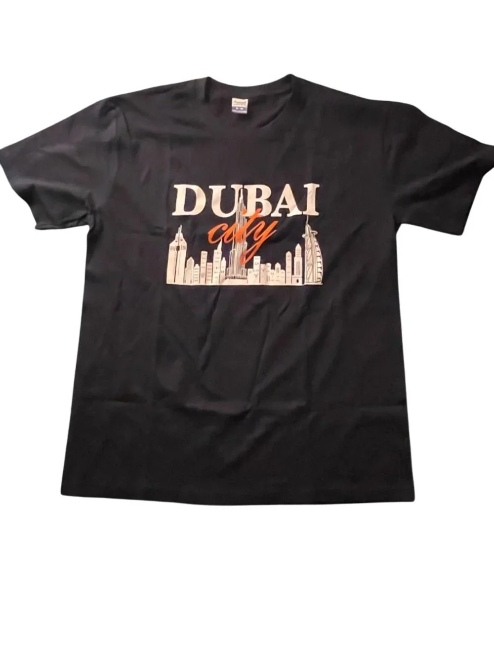 Dubai City Black Graphic T-Shirt M Cotton Casual Unisex By Sunwin